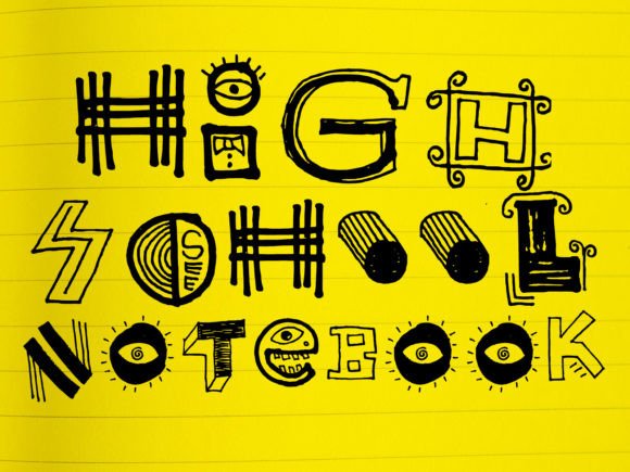 High School Notebook Font